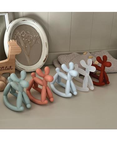 Smooch Rocking Teething Toys | Easy-to-Hold Silicone Teether for Babies 0-6 Months | Provides Teething Relief | Light Blue+Coral - Buy Online on GoSupps.com
