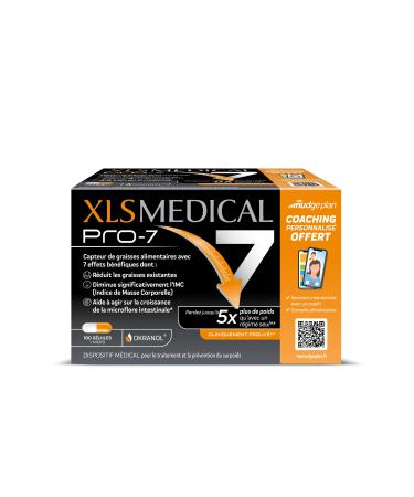 XLS MEDICAL PRO-7 - Lose up to 5x more weight than with a diet alone (1) - 7 benefits (1) (2) and weight loss aid (1) - FREE PERSONALIZED COACHING - 180 capsules - 1 month