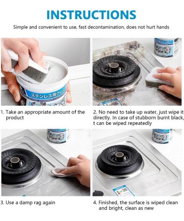 Kitchen Metal Cleaning Cream | Kitchen Cleaning Cream Stain Removers for Pots Ovens Ceramics Glass | Metal Polishing Cream for Automotive Motorcycle Antiques 500g - Buy Online on GoSupps.com
