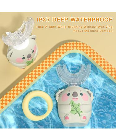 ELOTAME Kids U Shaped Electric Toothbrush with 4 Brush Heads - Grey Koala Auto Sonic Toothbrush for Children 8-15 Years - 360 Full Mouth Cleaning - Animal Toddler Automatic Toothbrush with Travel Cup - Buy Online on GoSupps.com