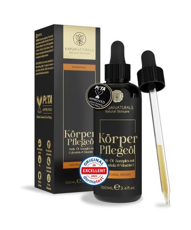 Kapua Naturals Organic hydrolipidic body oil Hyaluronic acid & calendula body oil For firm healthy skin Stretch marks and cellulite Scar care & massage oil