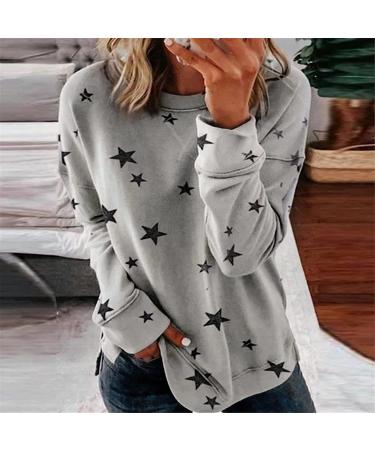 WFJCJPAF Women's Plus Size Spring Fashion 2023 Long Sleeve Printed Sweatshirt - Gray XL - Buy Online on GoSupps.com
