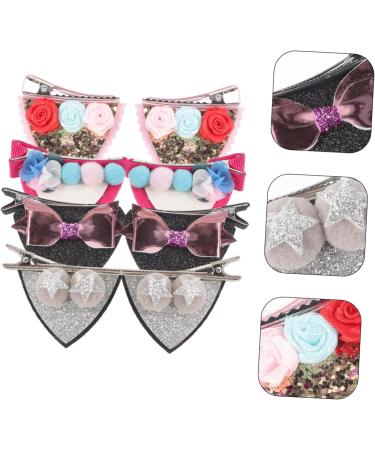 Toyvian 4 Pairs Barrettes Cat Ears Hair Clips for Hair Barrette Hair Accessories Hair Barrette Animal Ears Barrette Three-dimensional Cloth - Buy Online on GoSupps.com