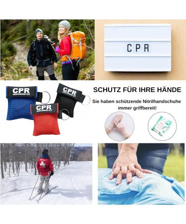 Dztsmart Ventilation Mask & Gloves Kit | CPR Keychain Mask with Carabiner | First Aid Pocket Mask with Check Valve | AED Training Essentials - Buy Online on GoSupps.com