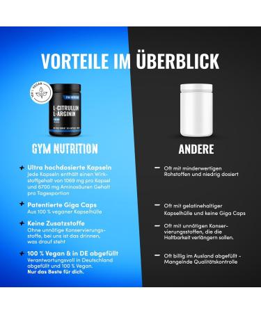 Supplement Hub Larginine + citrulline in high dosage 365 capsules 6785 mg daily dose supply for more than 60 days vegan & produced in Germany - Buy Online on GoSupps.com