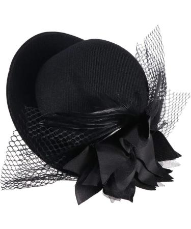 FRCOLOR Mini Top Hat Fascinator Hair Clip Black Veil Top Hat Hair Clip Hair Accessories for Halloween Tea Party - Buy Online on GoSupps.com