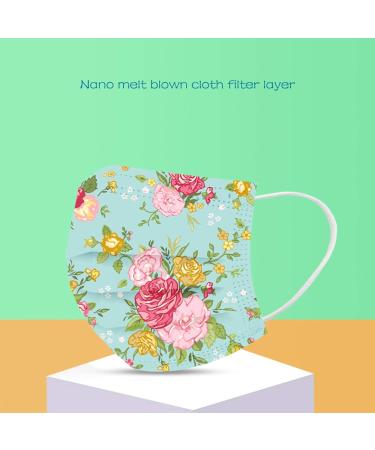 Lulupi 10-Piece One-Way Adult Flower Motif Mouth & Nose Protection Masks for Women - Elegant & Breathable Bonda Mask Necklace - Buy Online on GoSupps.com
