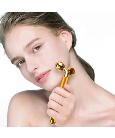 3-IN-1 Electric Jade Roller & 3D Facial Massager - Gold | Best International Shipping - Buy Online on GoSupps.com