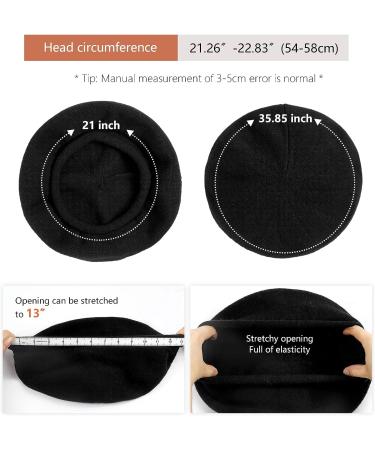 French Wool Beret Hat for Women - Classic Slouchy Knit Beanie in Black - Buy Online on GoSupps.com
