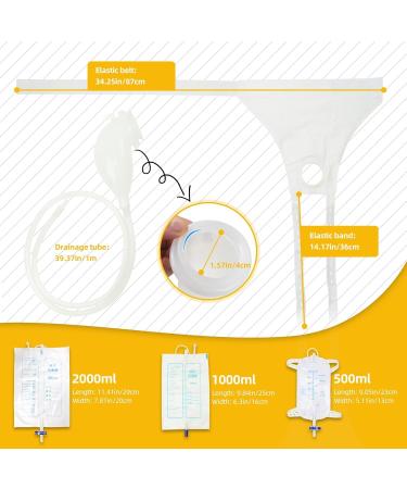 Wearable Urinal for Men - Reusable Portable Silicone Urinals with 2000ml 1000ml & 500ml Leg Bags | Ideal Urinary Drainage System for Elderly & Bedridden Patients - Buy Online on GoSupps.com