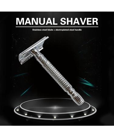 Double Edge Safety Razor Set - Metal Handle for Smooth Shaving | Heavy Duty Grooming Kit for Men | Reduces Razor Burn & Delivers Close Shave - Buy Online on GoSupps.com