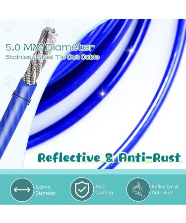 Buy 7.6m Dog Leash & Cable Ties for Large Dogs | Durable Dog Runner with Heavy-Duty Karabiner Clip | Ideal for Courtyards & Camping - Buy Online on GoSupps.com