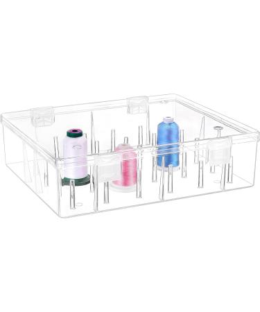 New brothread Tall & Clear Storage Box/Organizer for 30 Spools - Embroidery & Cotton Thread Holder Compatible with Isacord, Floriani, Madeira, Glide - 1X30 - Buy Online on GoSupps.com