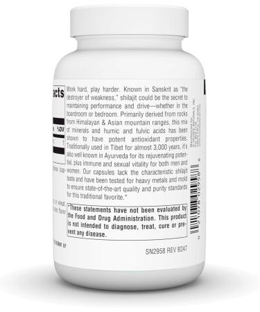 Source Naturals Shilajit Extract Vegan Dietary Supplement Invigorates Performance and Drive* 500 mg Vegan Capsules (120) - Buy Online on GoSupps.com