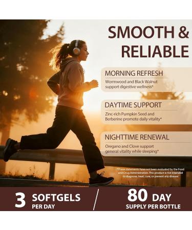 RSGRT Wormwood Black Walnut Clove Cleanse for Humans 6600mg Serving 18-in-1 Premium Herbal Blend Capsules Supports Cleanse & Digestive Health 240 Softgels - Buy Online on GoSupps.com