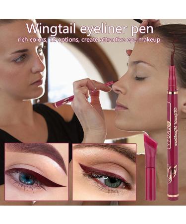1/12 Colors Liquid Eyeliner Set Eyeliner Set Pigmented Rainbow Colorful Neon Eyeliner Pencil Waterproof Eye Shadow Pencil Long Lasting Wingtail Eyeliner for Mom Wife Girlfriend 12# - Buy Online on GoSupps.com