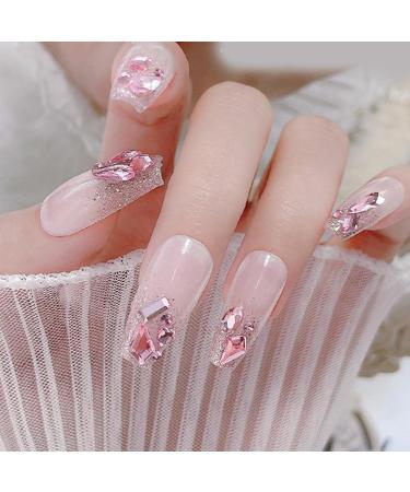 FEIlei 100Pcs Mixed Glass Crystal Hybrid Diamond Rhinestones Nail Art Decorations Drop Rhombus Flatback Stones 3D Gems - Buy Online on GoSupps.com