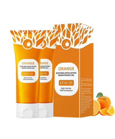 Orange Exfoliating Gel - Orange Enzyme Exfoliating Gel for Face & Body Deep Cleansing Peeling Scrub to Unclog Pores Remove Blackheads & Moisturize Skin Gentle Exfoliator for All Skin Types