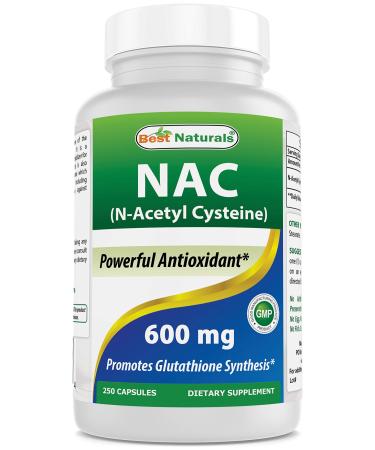 Best Naturals NAC - N Acetyl Cysteine 600 mg 250 Capsules - n Acetyl cysteine - Powerful antioxidant