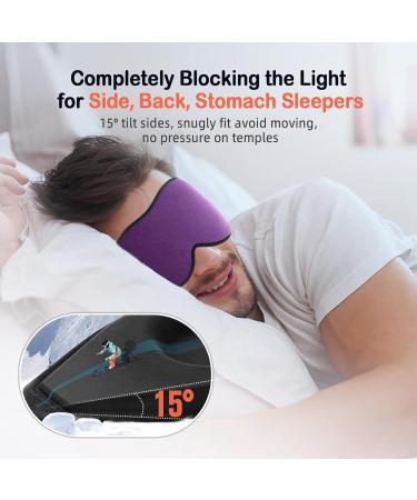LitBear Sleep Mask - Light Blocking Eye Mask for Women and Men - Soft 3D Comfortable Sleeping Mask with Adjustable Elastic Strap - Ideal for Side Sleepers and Travel - Purple - Buy Online on GoSupps.com
