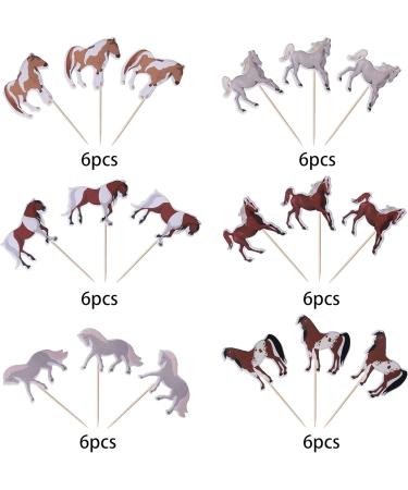 36-Piece Horse Cupcake Topper Set | Wild Animal Birthday Decorations | Muffin & Cake Decor for Baby Showers & Birthdays - Buy Online on GoSupps.com