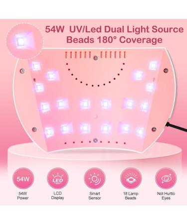 UV Nail Lamp 54W UV Lamps for Gel Nails Nail Dryers Nail UV Lamp Led Nail Lamp with 3 Timer Auto Sensor LCD Screen USB Plug Gel Nail Nail Dryer Led Gel Nail Lamp Curing Lamp for Home Salon 19.5*13-White - Buy Online on GoSupps.com