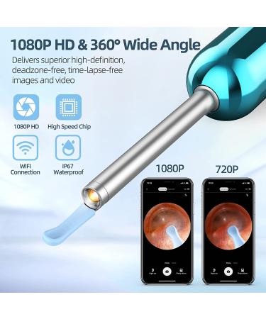 Ear Wax Removal Tool with Camera & Light - 8 Pcs Cleaner Kit for iPhone, iPad, Android - White - Buy Online on GoSupps.com