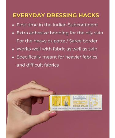 Extra Strong Fashion Dressing Tape - Invisible Double-Sided Body Tape (Pack of 18) | Skin & Fabric Friendly Adhesive for All-Day Use - Buy Online on GoSupps.com