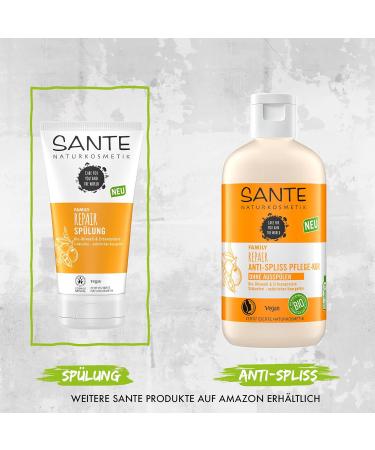 Sante Natural Cosmetics Conditioner for Stressed & Damaged Hair - Vegan Organic Olive Oil & Pea Protein - Repair Rinse 150ml (1 Pack) - Buy Online on GoSupps.com