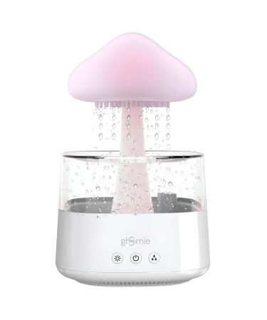 Gloomie Rain Cloud Humidifier - Mushroom Night Light & Essential Oil Diffuser + UK Plug Adaptor White Mushroom