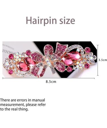 Hairpin rhinestone ponytail hair clip exquisite streamer flower spring clip crystal hair clip diamond hair accessories women's ponytail hair clip (red) - Buy Online on GoSupps.com