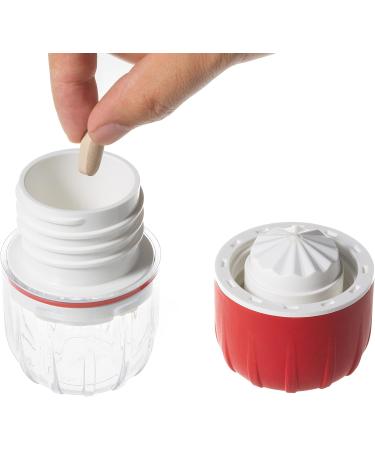 MAXSPLIT Pill Grinder & Splitter Combo - Pill Crusher for Fine Powder Safe Pill Cutter for Small & Large Tablets Vitamins - Red - Buy Online on GoSupps.com