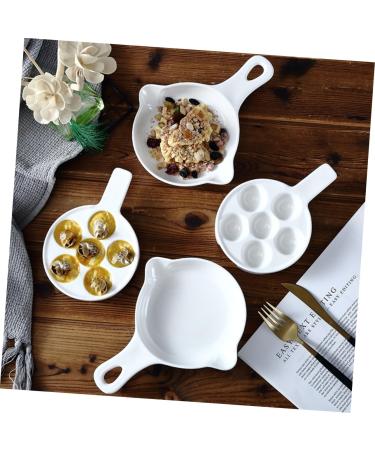 MAGICLULU Snail Plate 3 Pcs Baked Snails White Ceramics Cauliflower Oven Ceramic Snail Dish 21X16.4CMx3pcs Whitex3pcs - Buy Online on GoSupps.com