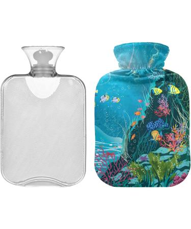 Naanle Ocean Underwater World Heat Bottle - 2L Transparent Hot Water Bottle for Bed Hand & Foot Warmer - Pain Relief & Cold Therapy - Buy Online on GoSupps.com