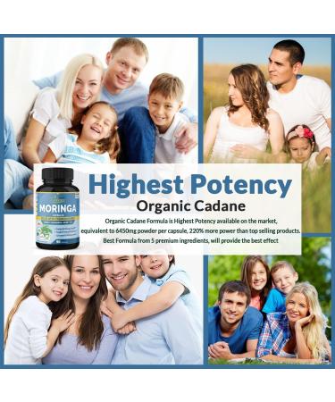 Organic Moringa Extract Capsules 6450mg with Ashwagandha, Tulsi, Ginger, Turmeric | Energy Booster & Immune Support | 90 Capsules - Buy Online on GoSupps.com