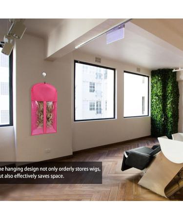 Vriusi Wig Bag with Hanger | Hair Extension Storage Hair Travel Extensions Bag with Hanger Hair Extension Storage Bag Portable Wig Bag for Store Style Human Hair Hot Pink - Buy Online on GoSupps.com