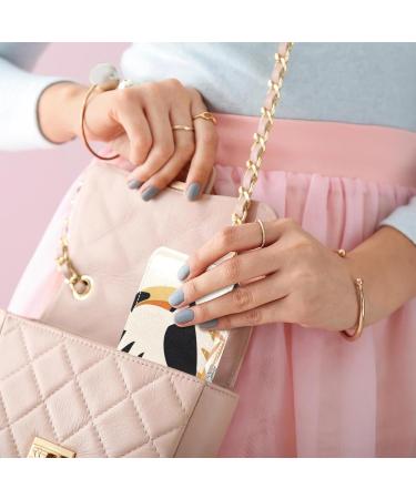 Shop Stylish Leather Lipstick Case with Mirror | Mini Lip Gloss Organizer - Tropical Leaf Toucan Design - Buy Online on GoSupps.com