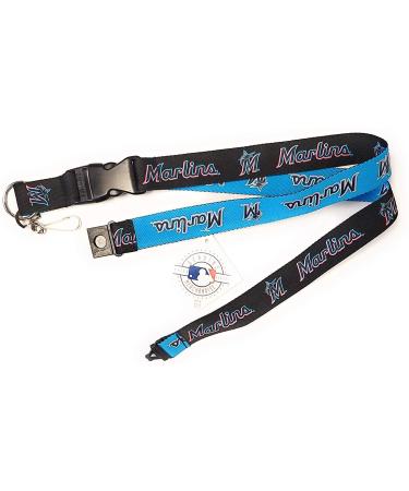 Miami Marlins Premium Lanyard 2-Tone Breakaway Clip Keychain MLB