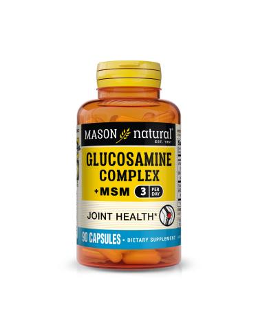 Mason Natural Glucosamine Complex Plus MSM with Vitamin C - Supports Joint Health Improved Flexibility and Mobility 90 Capsules 90 Count (Pack of 1)