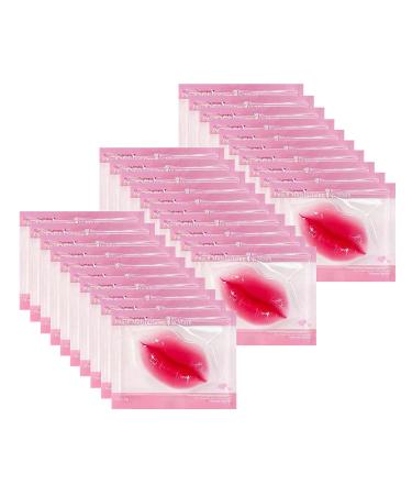 NIYET 30 pieces of Moisturizing Collagen Crystal Lip Mask - Anti-Ageing & Anti Chapped, Reduce lip Wrinkles, Fade Lip Color, Make Skin Smooth And Firm Collagen Lip Pieces (Rose)