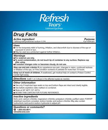 Refresh Tears Lubricant Eye Drops - 4x15ml + 1x5ml | Fast Relief for Dry Eyes - Buy Online on GoSupps.com
