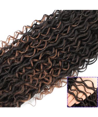 6 Packs 22 Inch Curly Faux Locs Crochet Hair - Boho Style Goddess Locs Synthetic Braids - T1B/30 (Pack of 6) - Buy Online on GoSupps.com