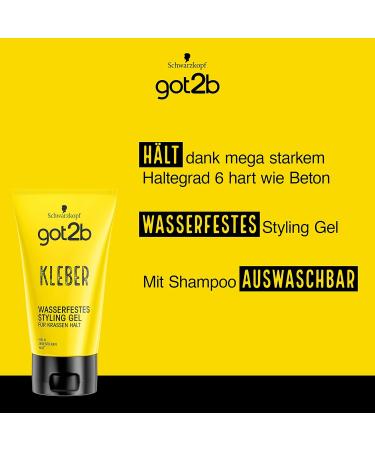 got2b Hair Gel Glue Hold 6 (150 ml) Waterproof Styling Gel for Strong Hold Lasts Like Concrete Until Next Hair Wash for Vertical Ends and Hedgehog Look - Buy Online on GoSupps.com