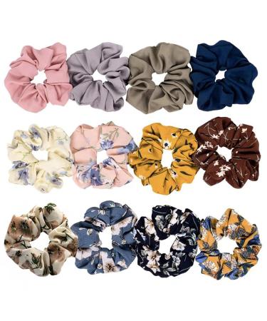 12PCs Scrunchies hair tie hair tie elastic hair tie velvet scrunching rubber bands hair bands scrunching set for women or girls
