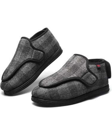 Buy Widen Cotton Winter Lattice High Diabetic Foot Shoes - Adjustable Arthritis Edema Elderly Shoes in Plaid Size 7 - Buy Online on GoSupps.com