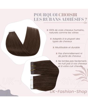 UK Fashion Shop: 40 Tresses 80g Real Hair Tape Extensions - Smooth #4 Chocolate Brown (14-inch 35cm) - Buy Online on GoSupps.com