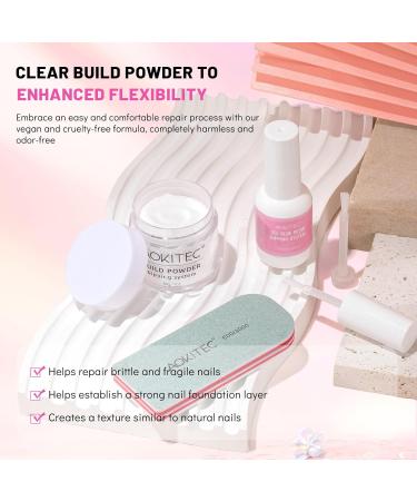 Aokitec Clear Dip Powder Kit - 28g Nail Repair Powder & 15ml Glue for Broken Nails | Quick Fix for Weak Nails - Home & Salon Use - Buy Online on GoSupps.com