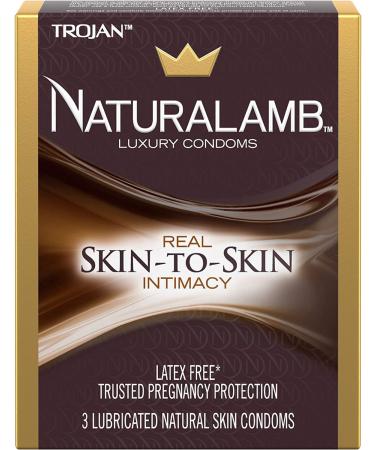 Trojan Naturalamb Natural Skin Lubricated Luxury Condoms - 3 ct Pack of 4 3 Count (Pack of 4)