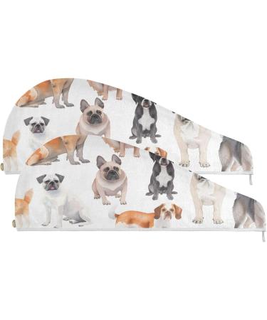 Super Absorbent Dog Breeds Hair Towel 2 Pack | Quick Dry Hair Turbans for Women & Girls - Perfect for Pet Grooming - Buy Online on GoSupps.com