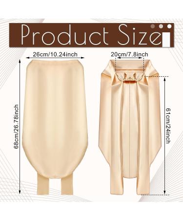 Leumoi 3 Pcs Long Satin Hair Bonnet Set | Soft Elastic Band | Silky Sleeping Cap for Braids & Curly Hair | Adjustable & Double Layer Design | Black, Champagne, Rose Gold - Buy Online on GoSupps.com